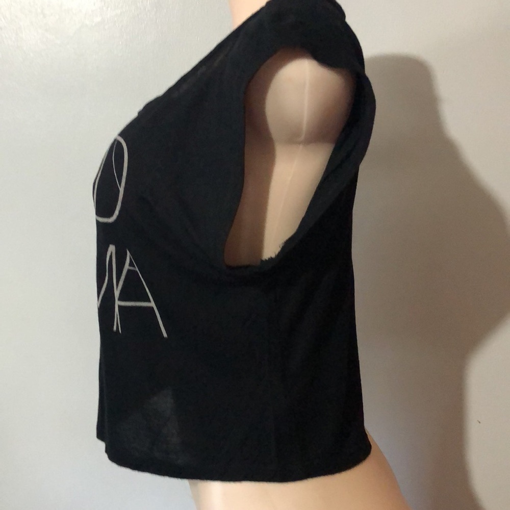 3/$15 SALE BLACK by the classic Good Karma Black Crop Top. - Picture 3 of 5